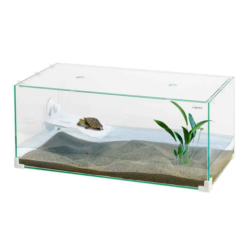 Aqpet Tortuga 60 Tartarughiera in vetro con isolotto 60X30X25h cm