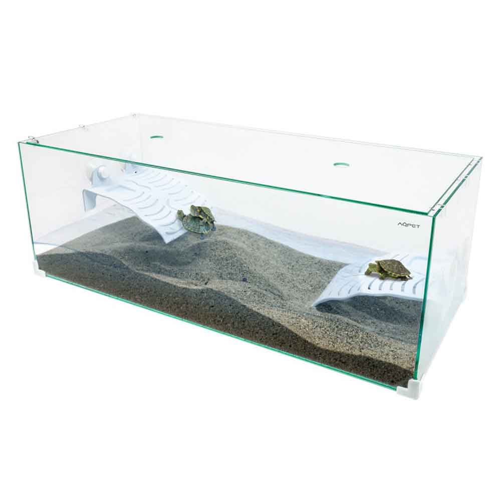 Aqpet Tortuga 80 Tartarughiera in vetro con isolotto 80X35X28h cm