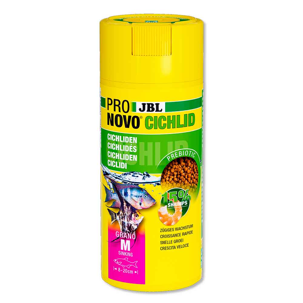 Jbl ProNovo Cichlid Grano M Mangime granulare per ciclidi con Prebiotici 250ml
