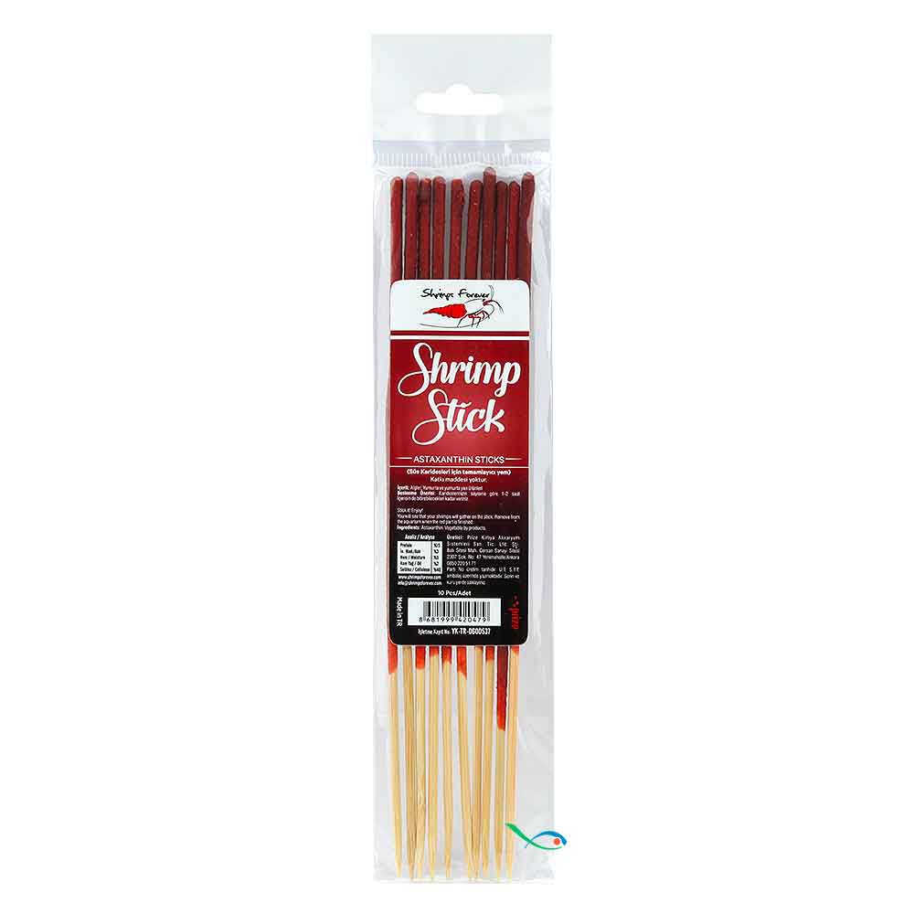 Ziss Aqua Shrimp Lolly Algae Stick Bastoncini ricoperti di Astaxantina per caridine 10pz