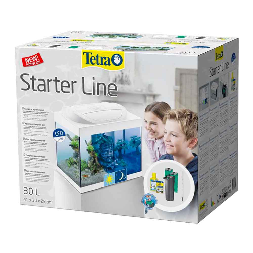 Tetra Acquario Starter Line 30 Led 6W Completo 41x30x25cm 30 litri con Luce Notturna Bianco