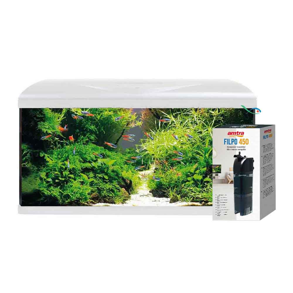 Amtra Acquario System Tank V2 80 Led con Filtro Filpo Bianco 85lt 80x32x48h cm