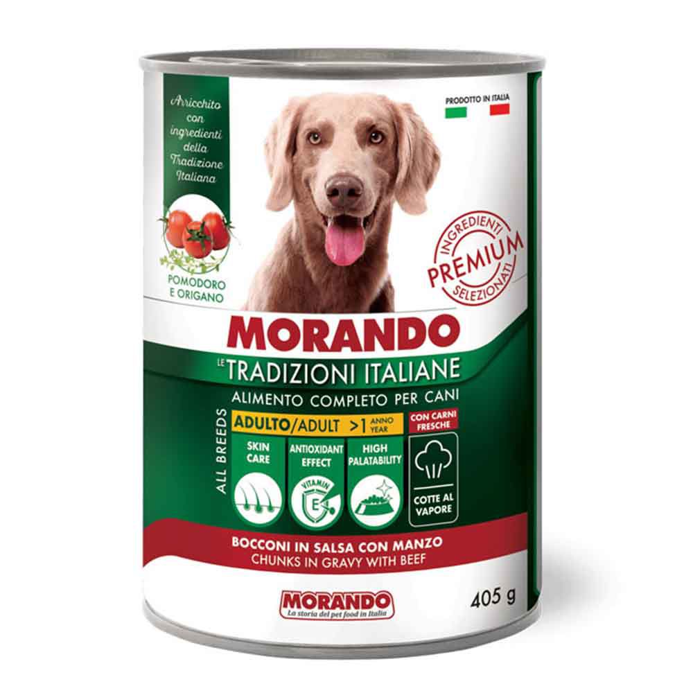 Morando Premium Bocconi Adulto per Cane in salsa con Manzo 405gr