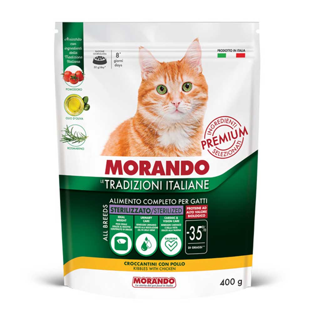Morando Premium Croccantini Sterilizzato per Gatto con Pollo 400gr
