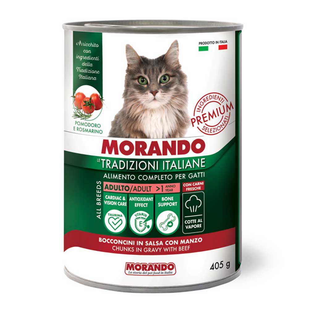 Morando Premium Umido Adulto per Gatto Bocconcini in salsa con Manzo 405gr