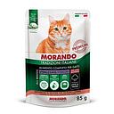 Morando Premium Umido Sterilizzato Bocconcini in gelatina per Gatto con Salmone e Tonno 85gr