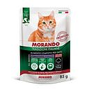 Morando Premium Umido Sterilizzato Bocconcini in gelatina per Gatto con Manzo e Ortaggi 85gr