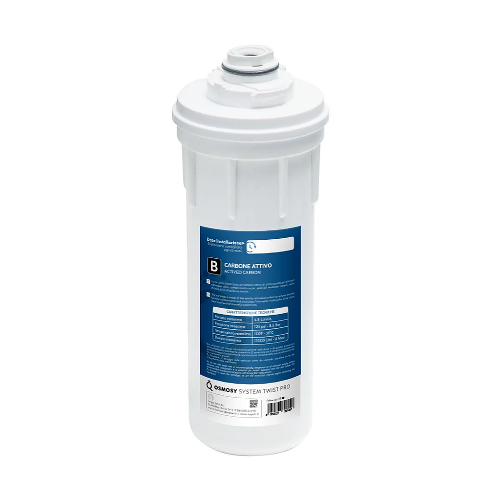 Aqpet Ricambio Cartuccia Carbone Impianto Osmosi a Sgancio Rapido Twist Pro B