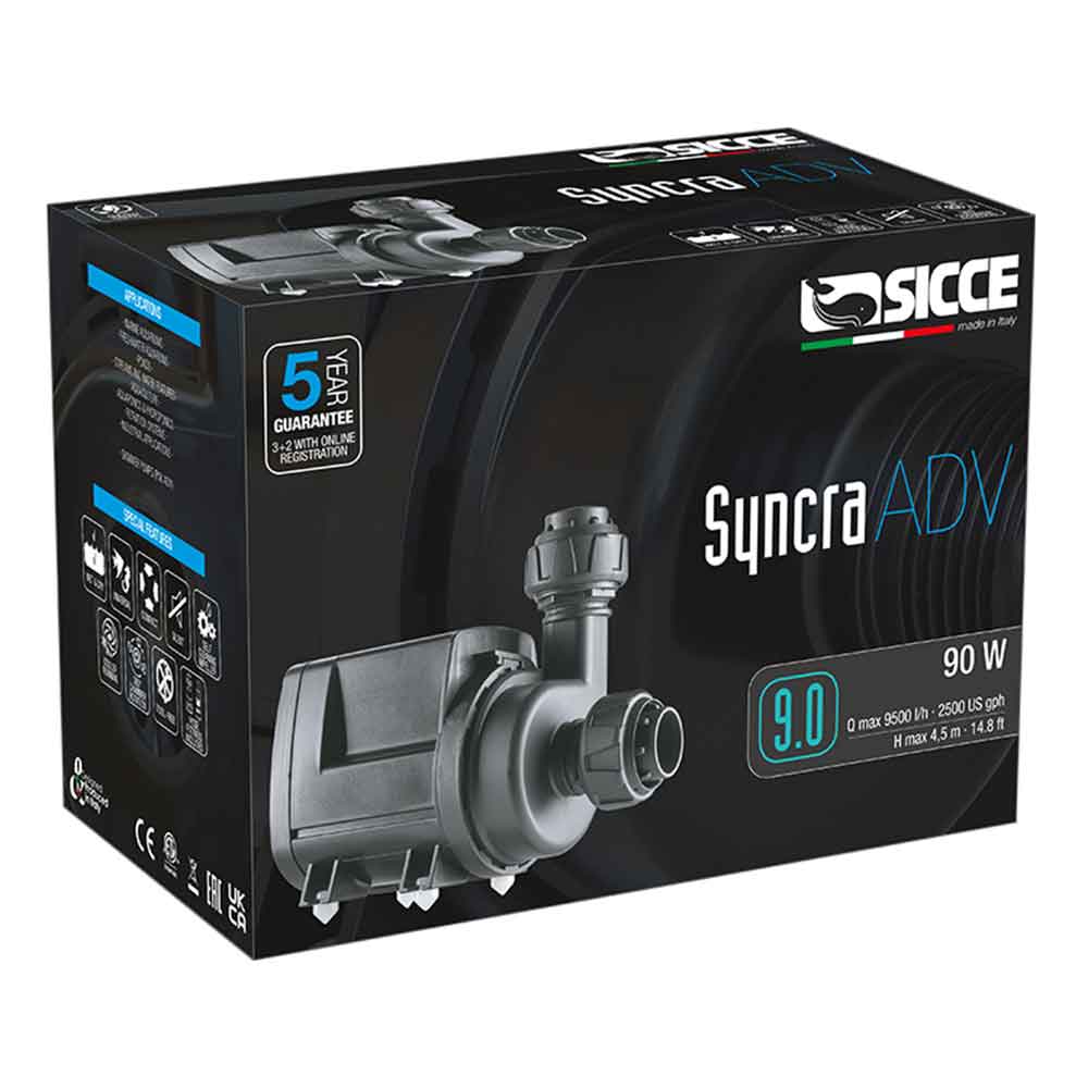 Sicce Pompa Syncra ADV 9.0 pompa di ricircolo interna/esterna regolabile 9500L/h cavo 3 metri