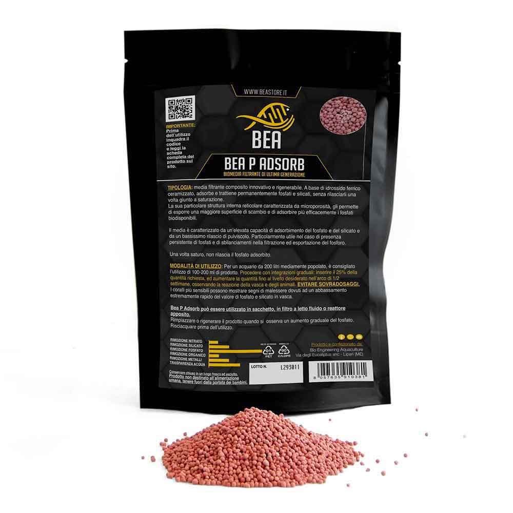 Bea P Adsorb Media Filtrante contro fosfati e silicati rigenerabile 500ml