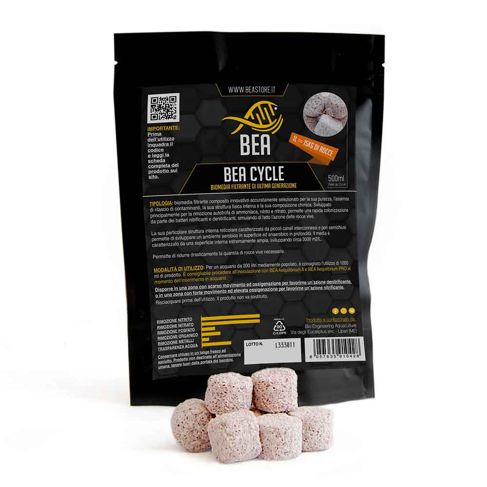 Bea Cycle Biomedia filtrante composito innovativo 500ml per 100Lt