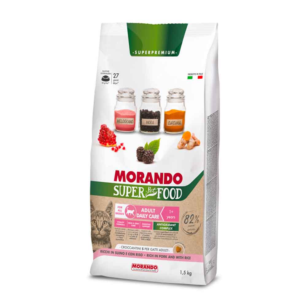 Morando Superpremium Crocchette Adult Daily Care S Ricchi in Suino e con Riso 1,5Kg