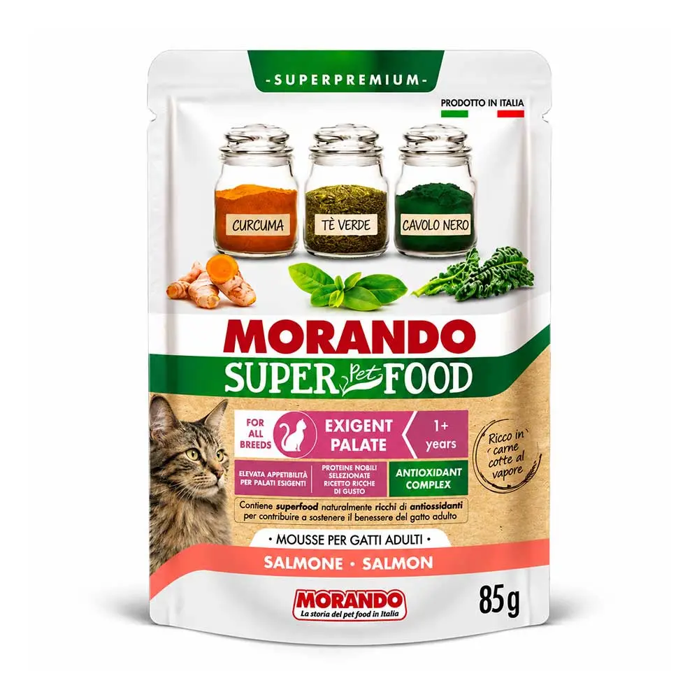 Morando Superpremium Exigent Palate Mousse al Salmone per Gatti Adulti 85 g