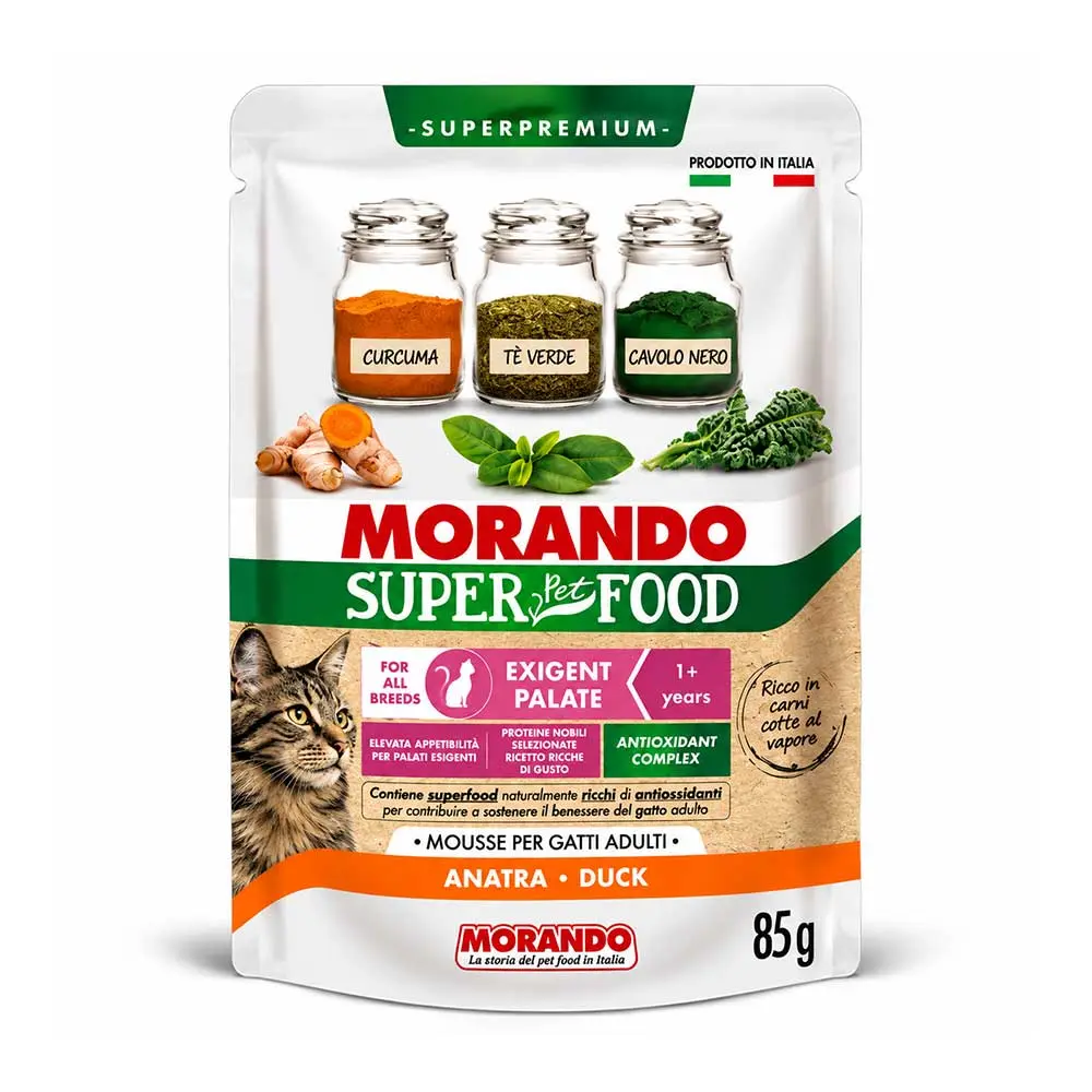 Morando Superpremium Exigent Palate Mousse all'Anatra per Gatti Adulti 85 g