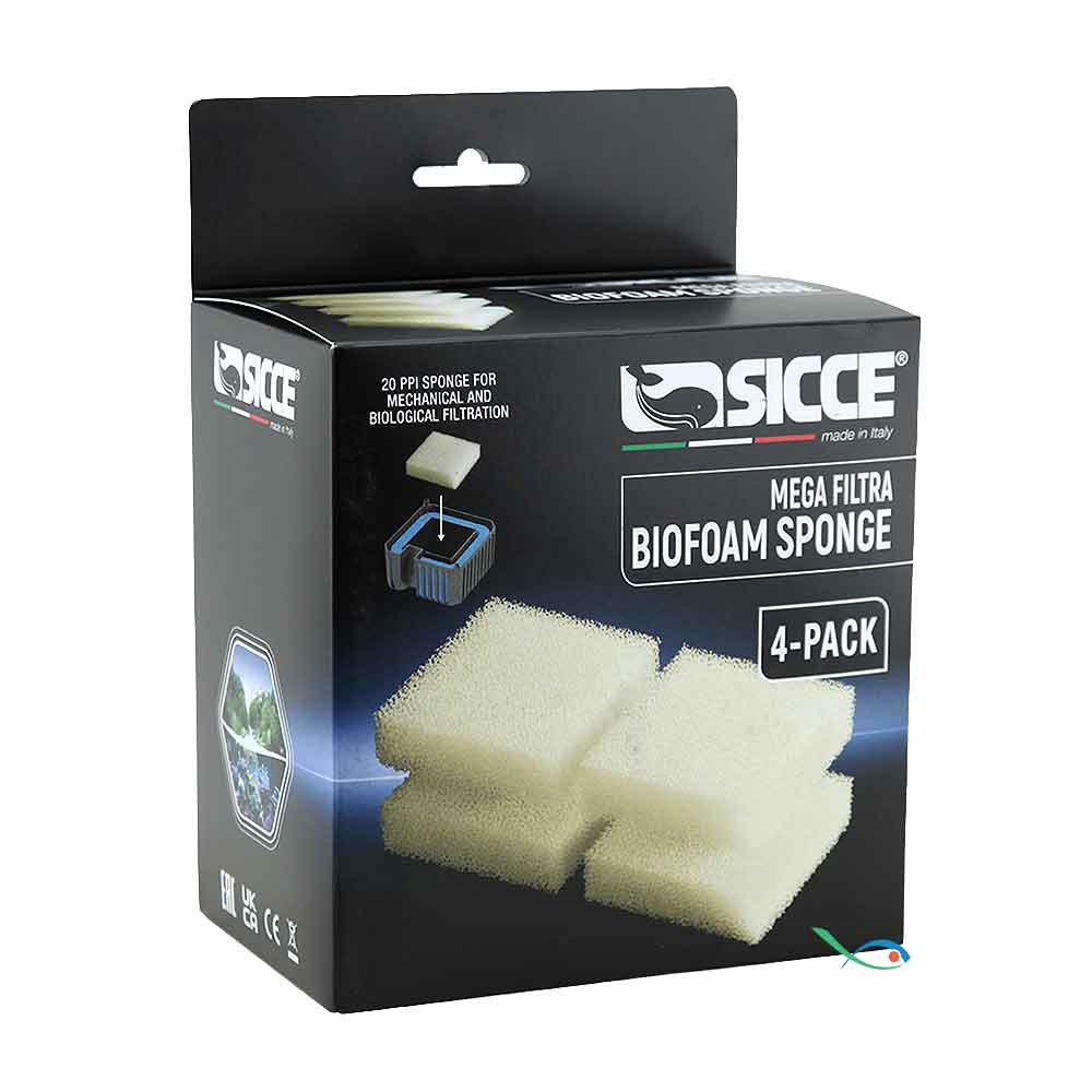 Sicce Mega Filtra BioFoam Sponge Ricambio Filtro esterno 4pz