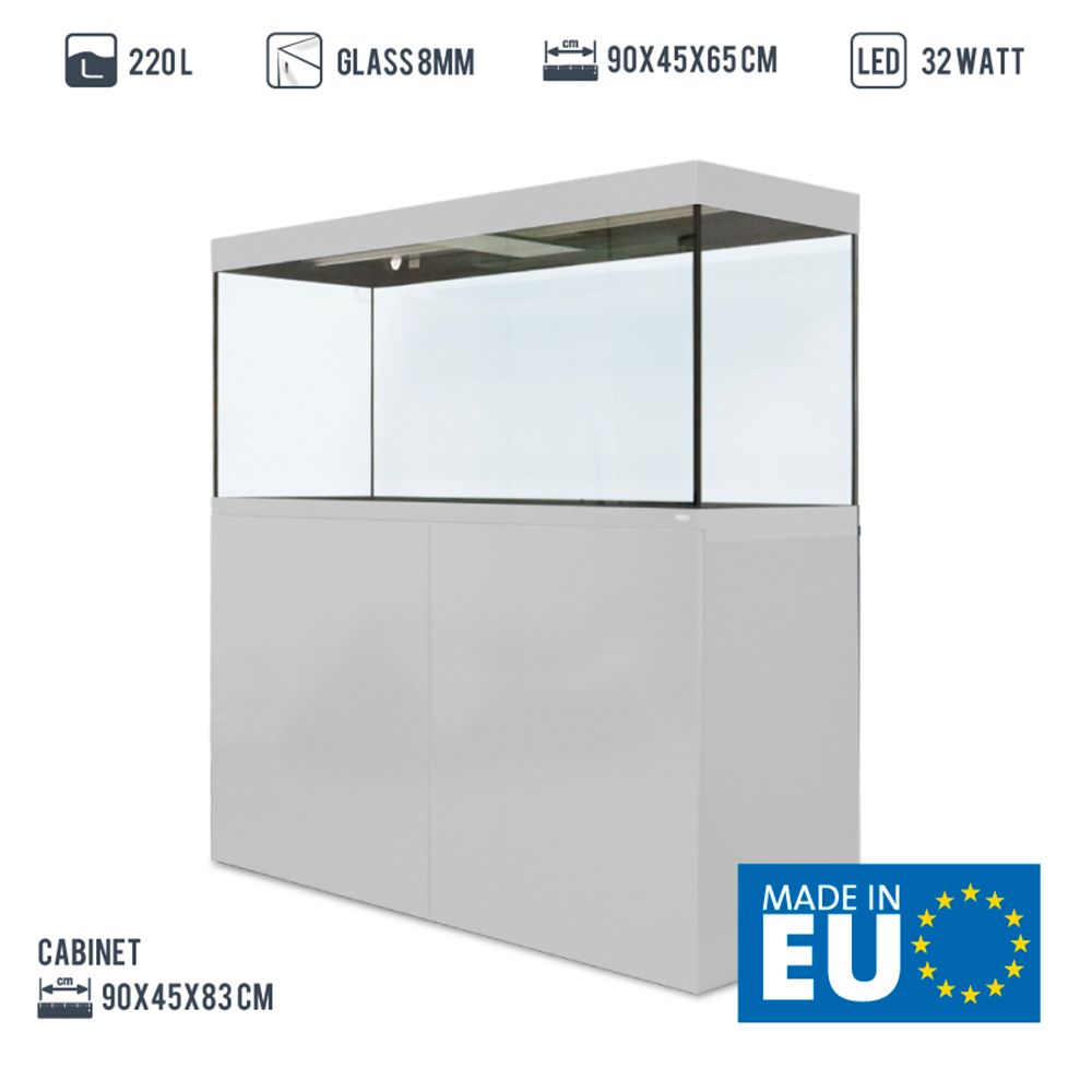 Amtra Acquario Alux Bianco Combi con Mobile 220L 90x45x148h cm