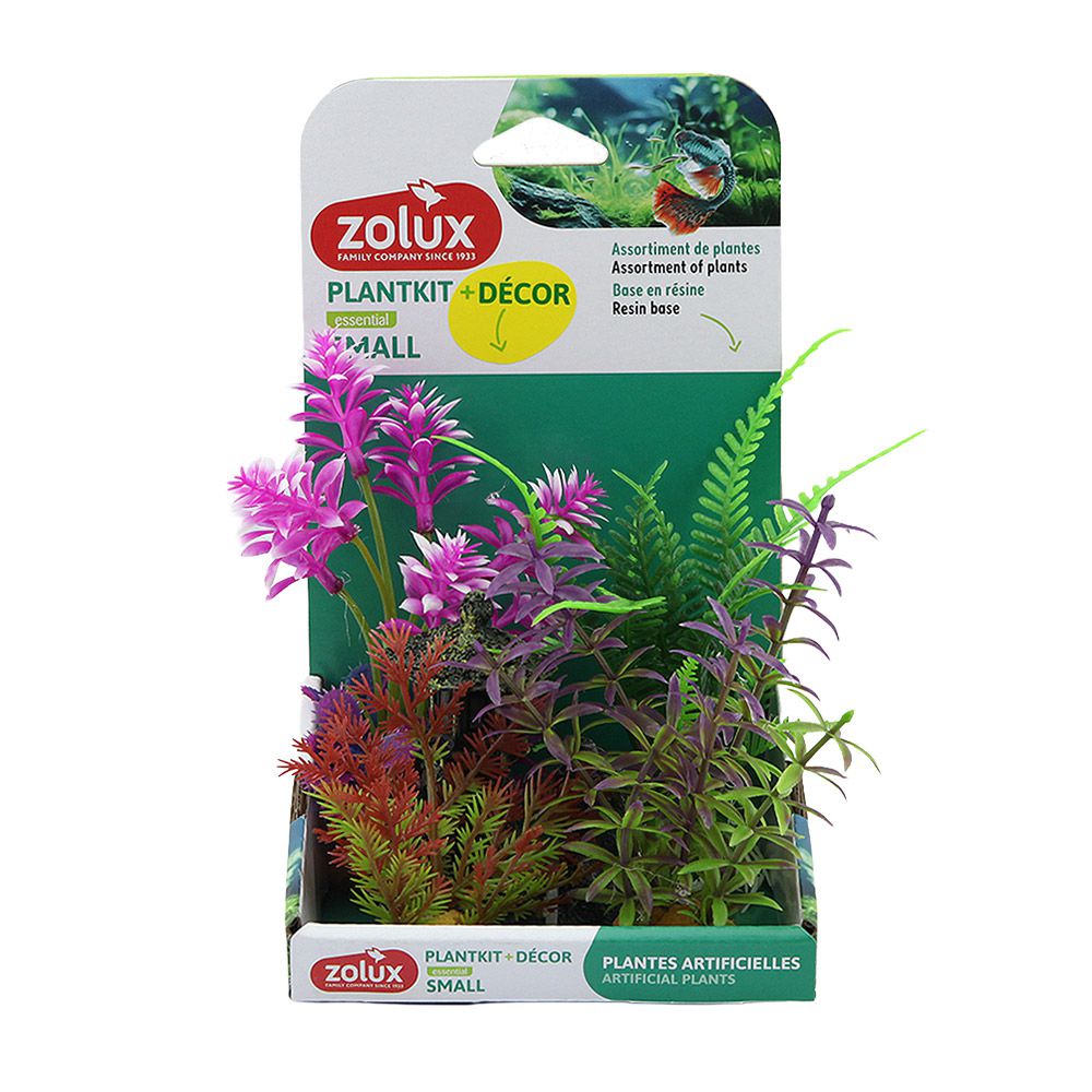 Zolux PlantKit Decor Small 2 Assortimento Piantine in plastica e Pagoda