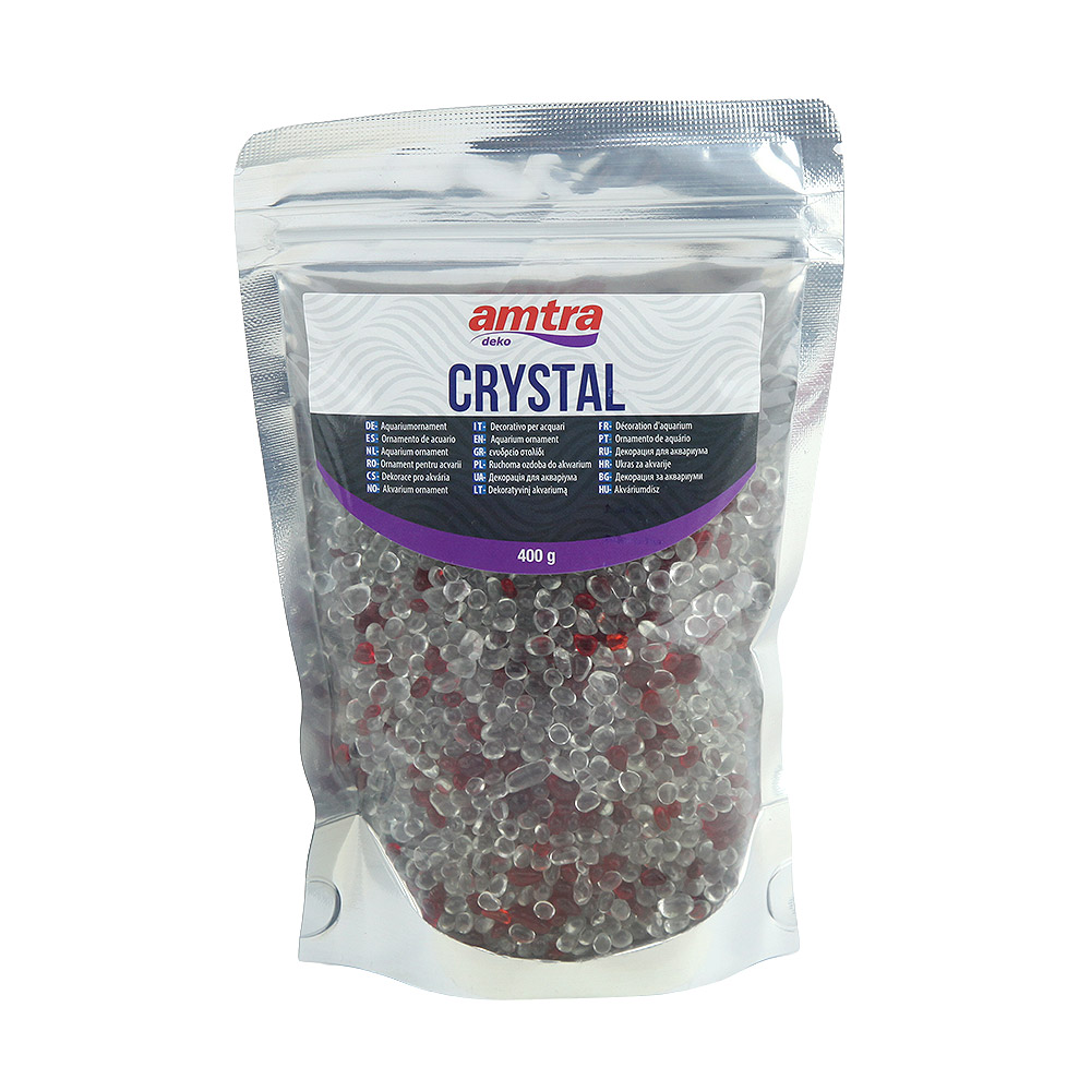 Amtra Crystal Sand Giaia decorativa 5mm circa rosso/trasparente 400g