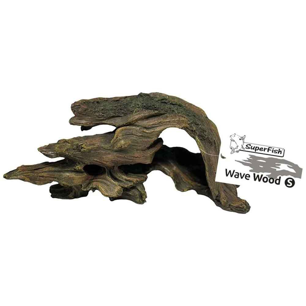 Superfish Wave Wood S Decorazione Legno in Resina 10,3x10x23,5h cm