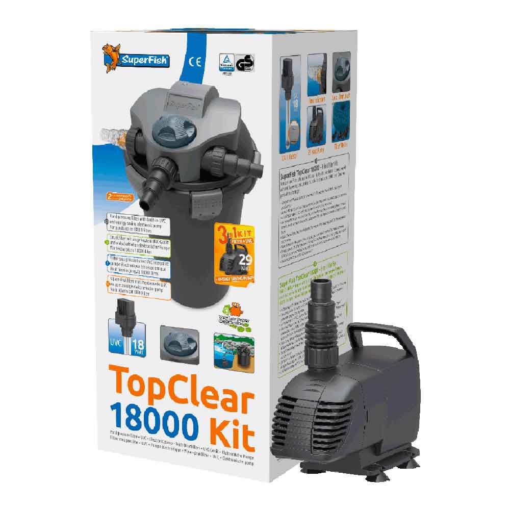 Superfish TopClear Kit 18000 Filtro per Laghetto con UV-C