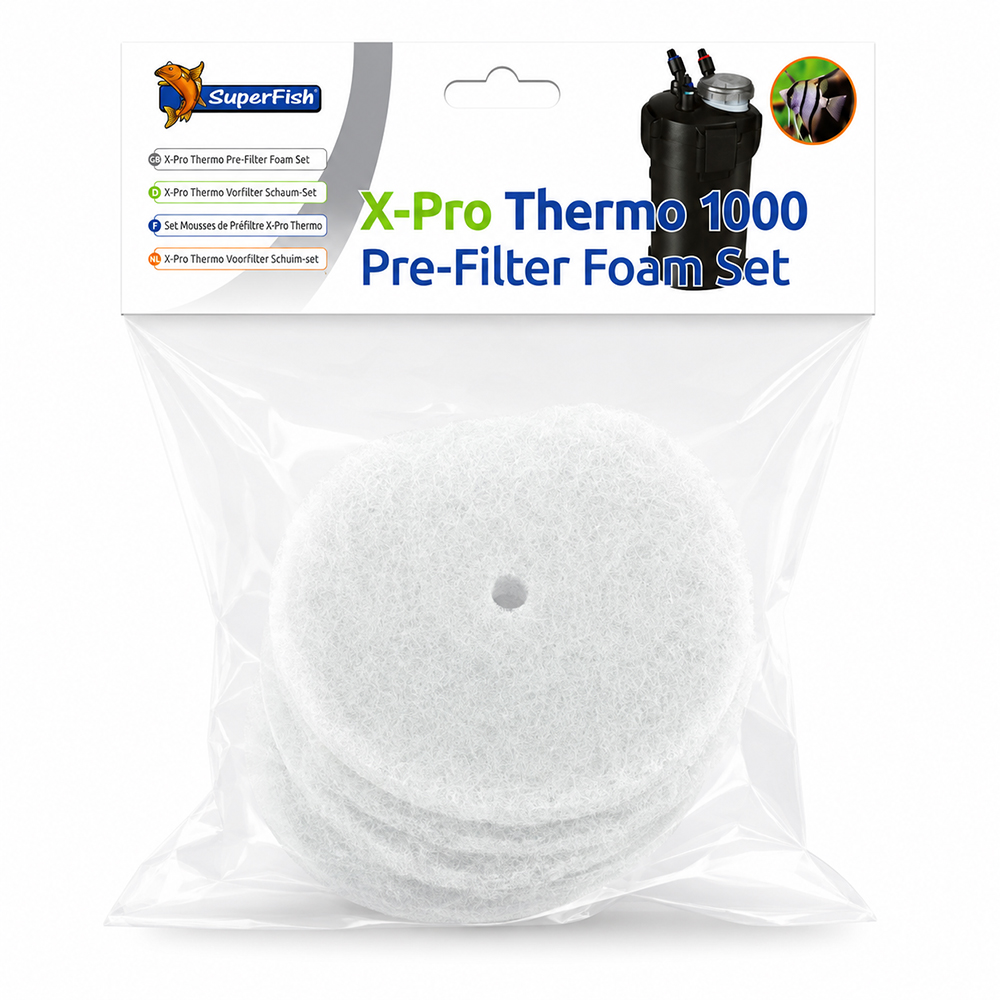Superfish X-Pro Thermo 1000 Pre-Filter Foam Set Spugne ricambio prefiltro 3pz