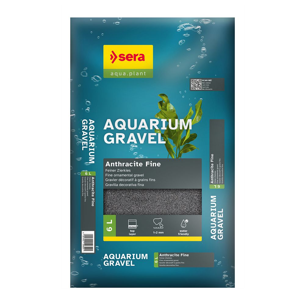 Sera Aquarium Gravel Anthracite Fine Ghiaia Antracite 6 L