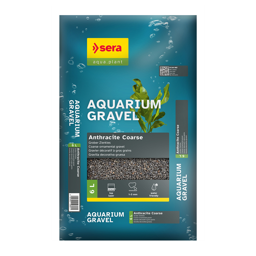 Sera Aquarium Gravel Anthracite Coarse Ghiaia Grigia 6 L