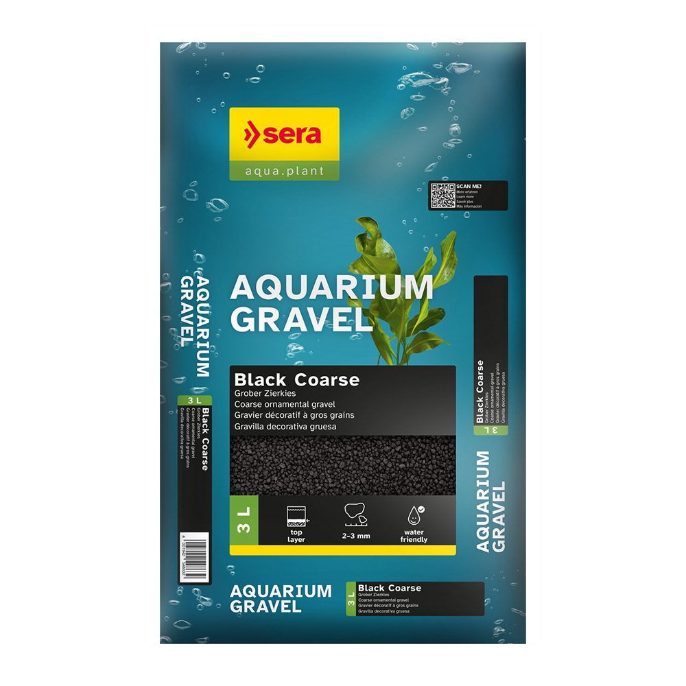 Sera Aquarium Gravel Black Coarse Ghiaia Nera 3 L