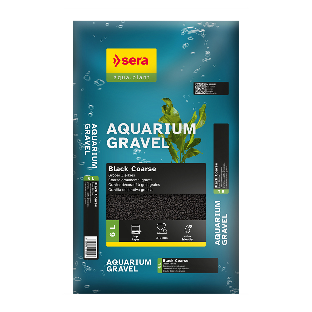 Sera Aquarium Gravel Black Coarse Ghiaia Nera 6 L