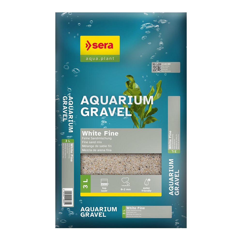 Sera Aquarium Gravel White Fine Ghiaia Bianca 3 L