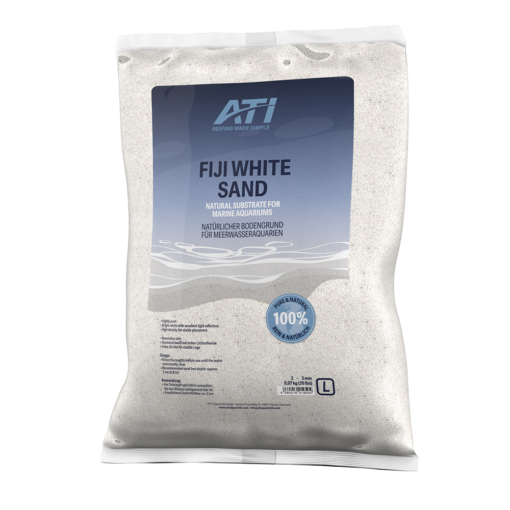 Ati Fiji White Sand L Sabbia grande per Acquari marini 2-3mm 9.07Kg