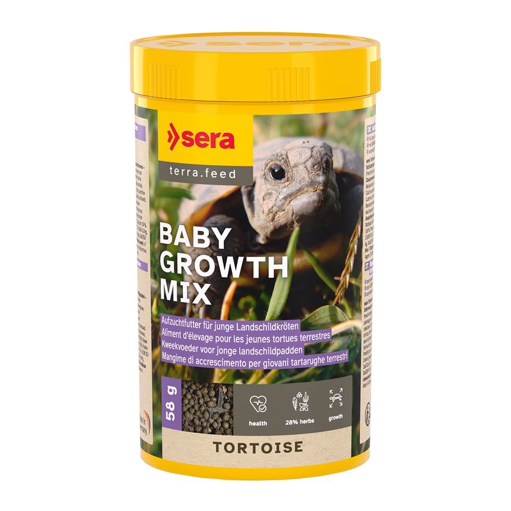 Sera Baby Growth Mix Tortoise Mangime Tartarughe di Terra 250ml 58g