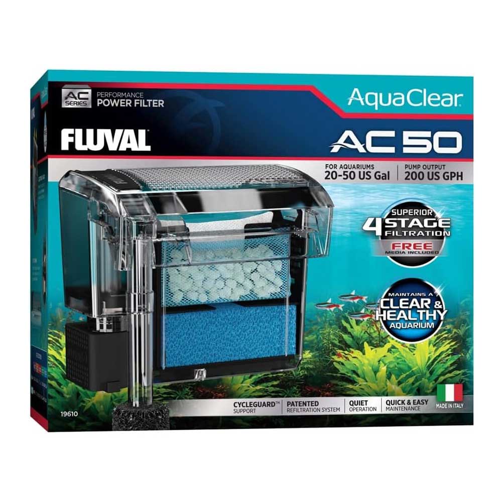 Askoll Fluval Aqua Clear 50 Filtro appeso per acquario fino a 76-190 litri