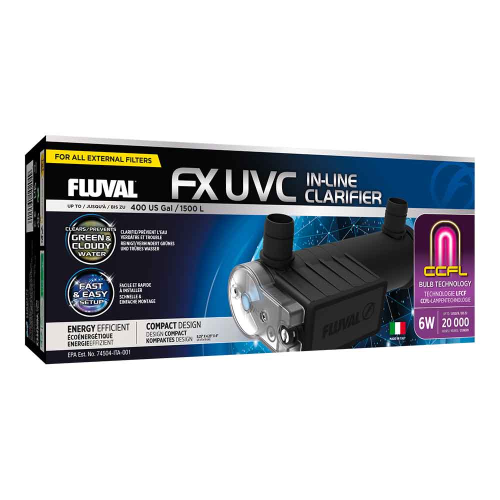 Askoll Fluval FX UVC In-Line Clarifier 6W Sterilizzatore