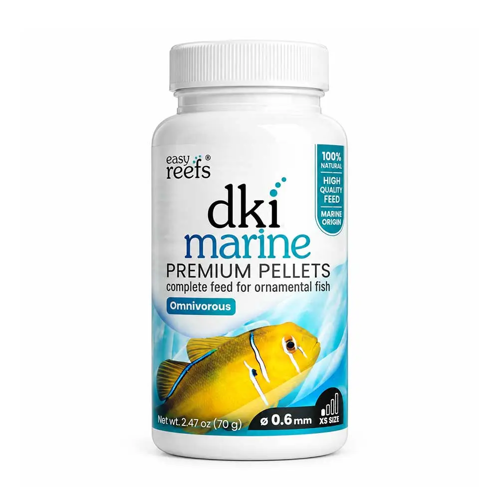 Easy Reefs DKI Marine Omnivorous XS 0,6 mm Mangime Completo in Pellet per Pesci Acquario Marino 70 g