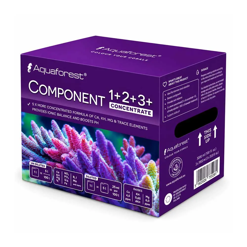 Aquaforest Component 1+2+3+ 3x1 Litro Integratori Metodo Balling per Acquario Marino