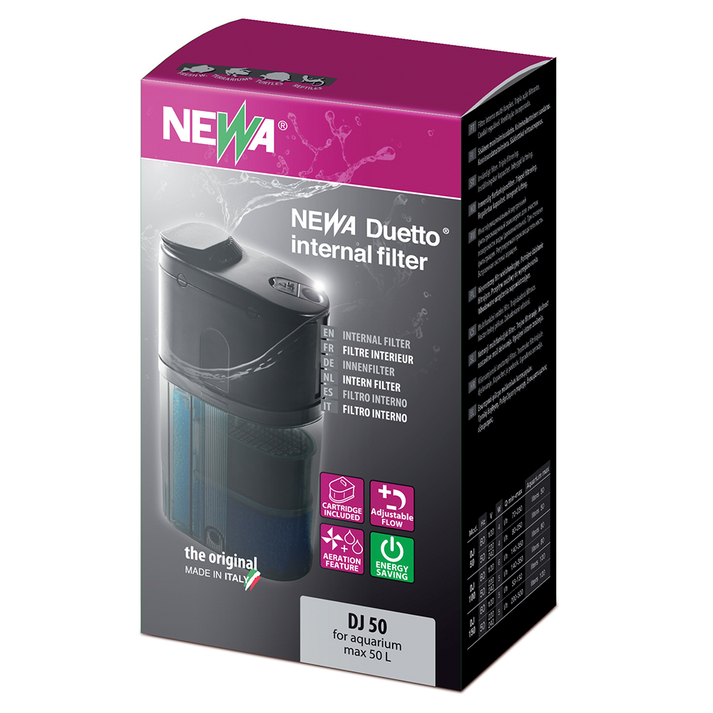 Newa DJ50 Duetto 50 Filtro interno per Acquari e Tartarughiere fino a 50Lt