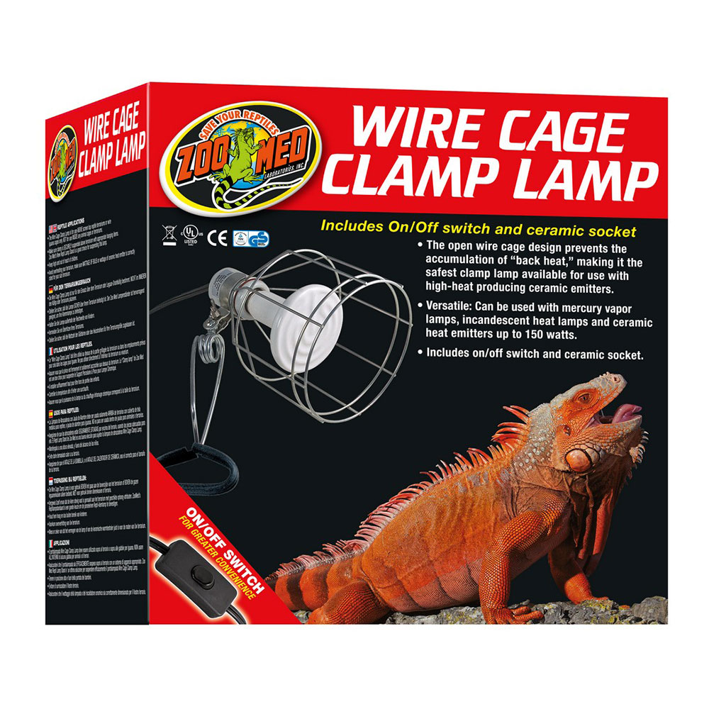 Zoomed Wire Cage Clamp Lamp Portalampada a pinza con griglia protettiva