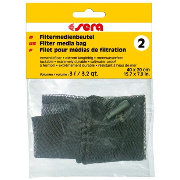 Sera Filter Media Bag 2 40x20 cm Calza 3 l sacchetto riutilizzabile con chiusura laccetto