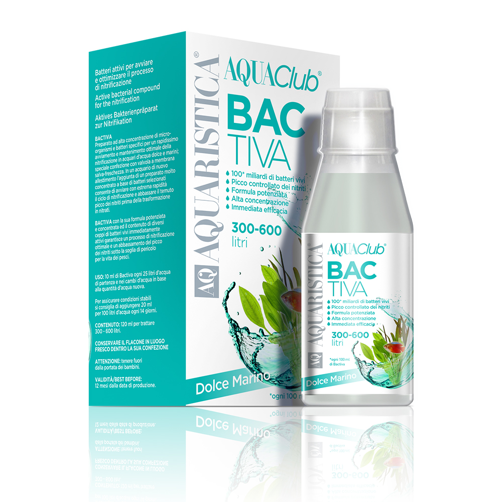 AQ Aquaristica Bactiva Batteri Vivi per Dolce e Marino 800ml fino a 1600 litri