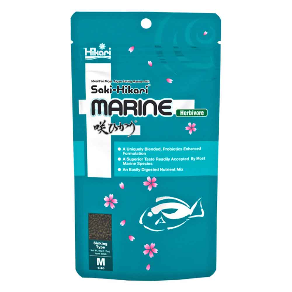 Hikari Marine Herbivore M Saki Mangime Granulare affondante 90gr