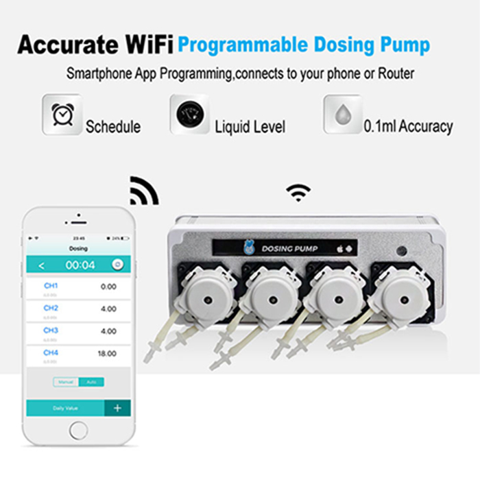 Coral Box WIFI WF04 Dosing Pump Pompa dosometrica Wi-fi a 4 canali