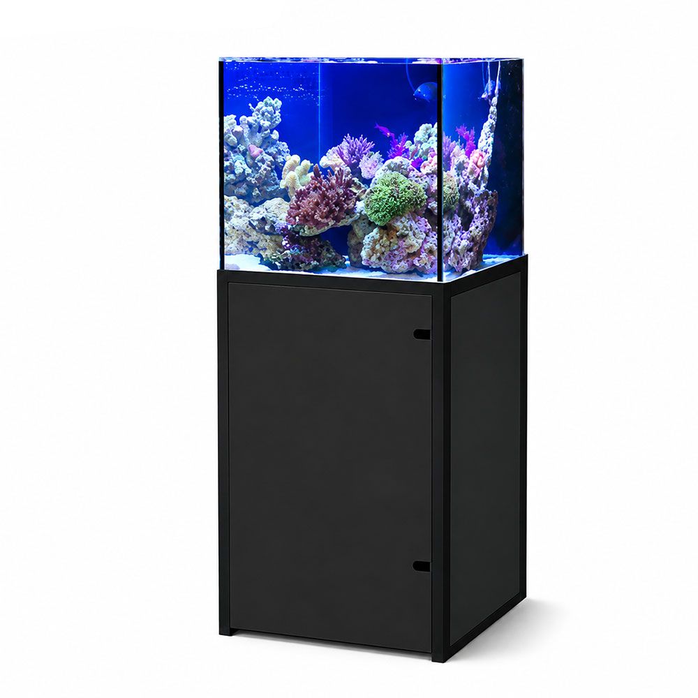 Genesi Acquario Marino Reef Plus Extrachiaro Completo con Sump e Supporto in Alluminio Nero 45x45x45h cm