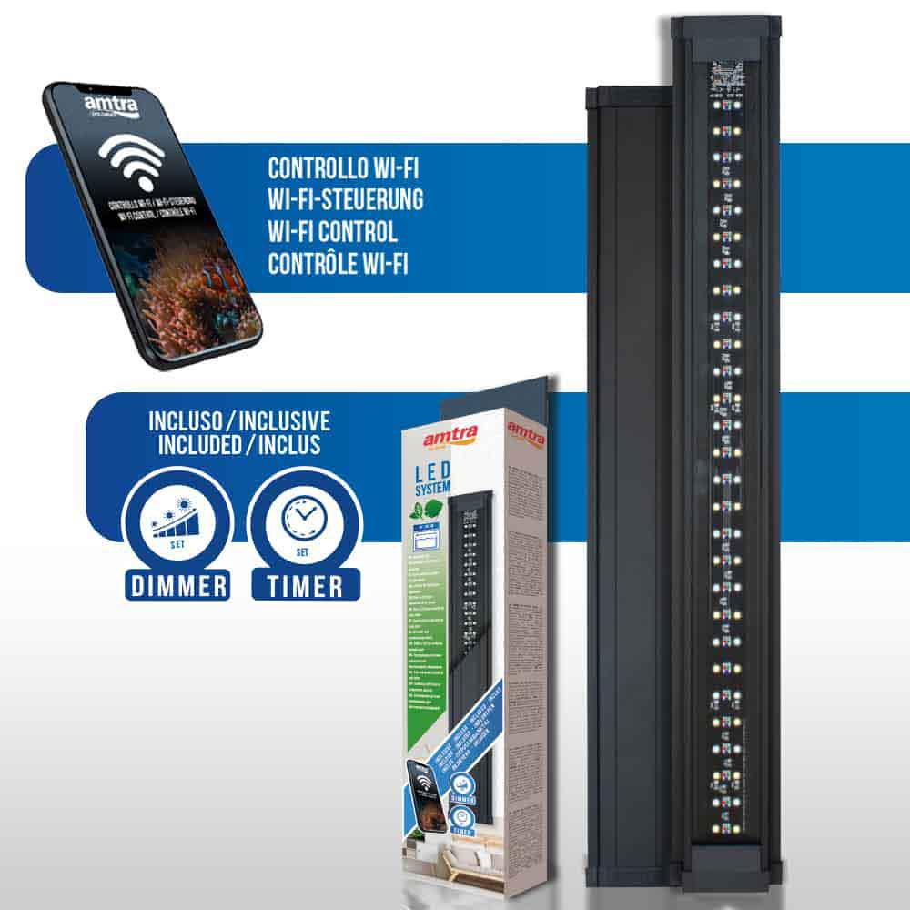 Amtra Led System Fresh Lampada a Led Wi-Fi 600mm 24W per vasche 55-80cm
