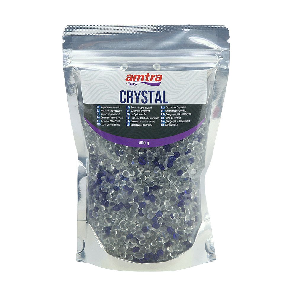 Amtra Crystal Sand Ghiaia decorativa 5mm circa blu/trasparente 400g