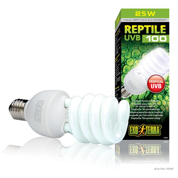 Exoterra Reptile UVB 100 Lampada per Terrario Tropicale 25W