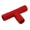 Raccordo a T rosso per tubi in gomma con ø interno 12mm