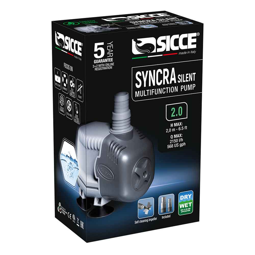 Sicce Pompa Syncra Silent 2.0 pompa di ricircolo interna/esterna regolabile 2150L/h