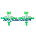 Wave Valvola Rubinetto aria trasparente a due vie per tubi4-6mm areatori 2pz