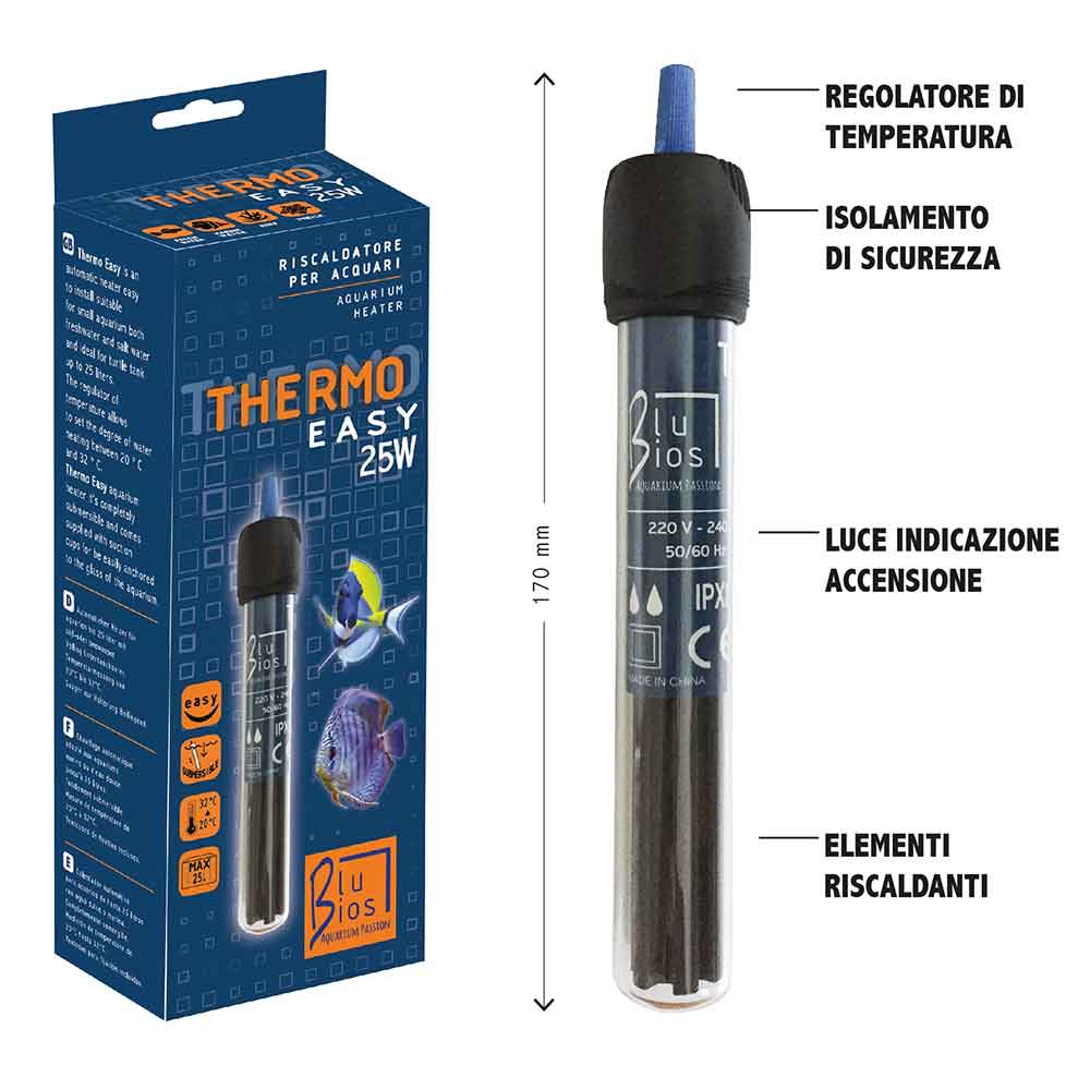 Blu Bios Riscaldatore Thermo Easy per acquario 25W Lunghezza 17cm